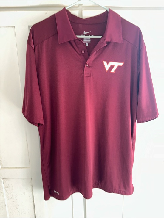 Nike Other - Nike Dri-FIT Virginia Tech Hokies Short Sleeve Golf Polo Shirt Maroon Mens Large